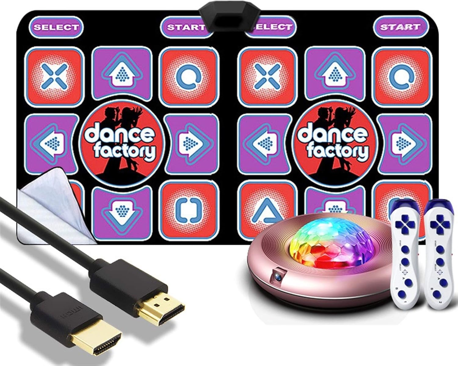 Step Dance mat Somatosensory Dance Machine, Slimming Men and Women Home Dancing Mat Game Running Mat Dancer Step Pads (Color : F) (D)