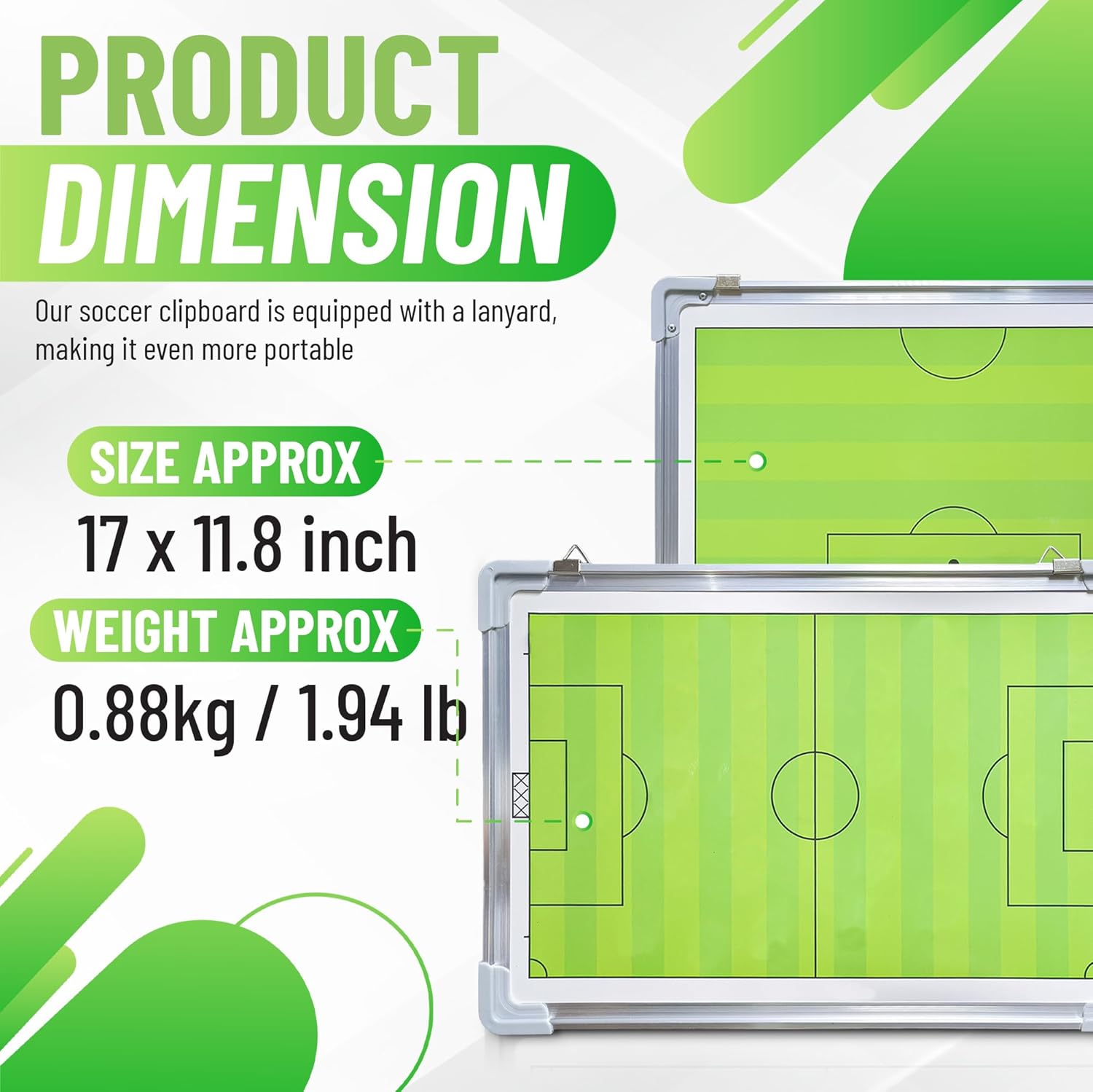 ZPU Soccer Coaching Board, Magnetic Soccer Board for Coaches, Soccer Tactics Clipboard with Dry Erase, Marker Pen, Magnets and Storage Bag, for Teaching and Game Plan
