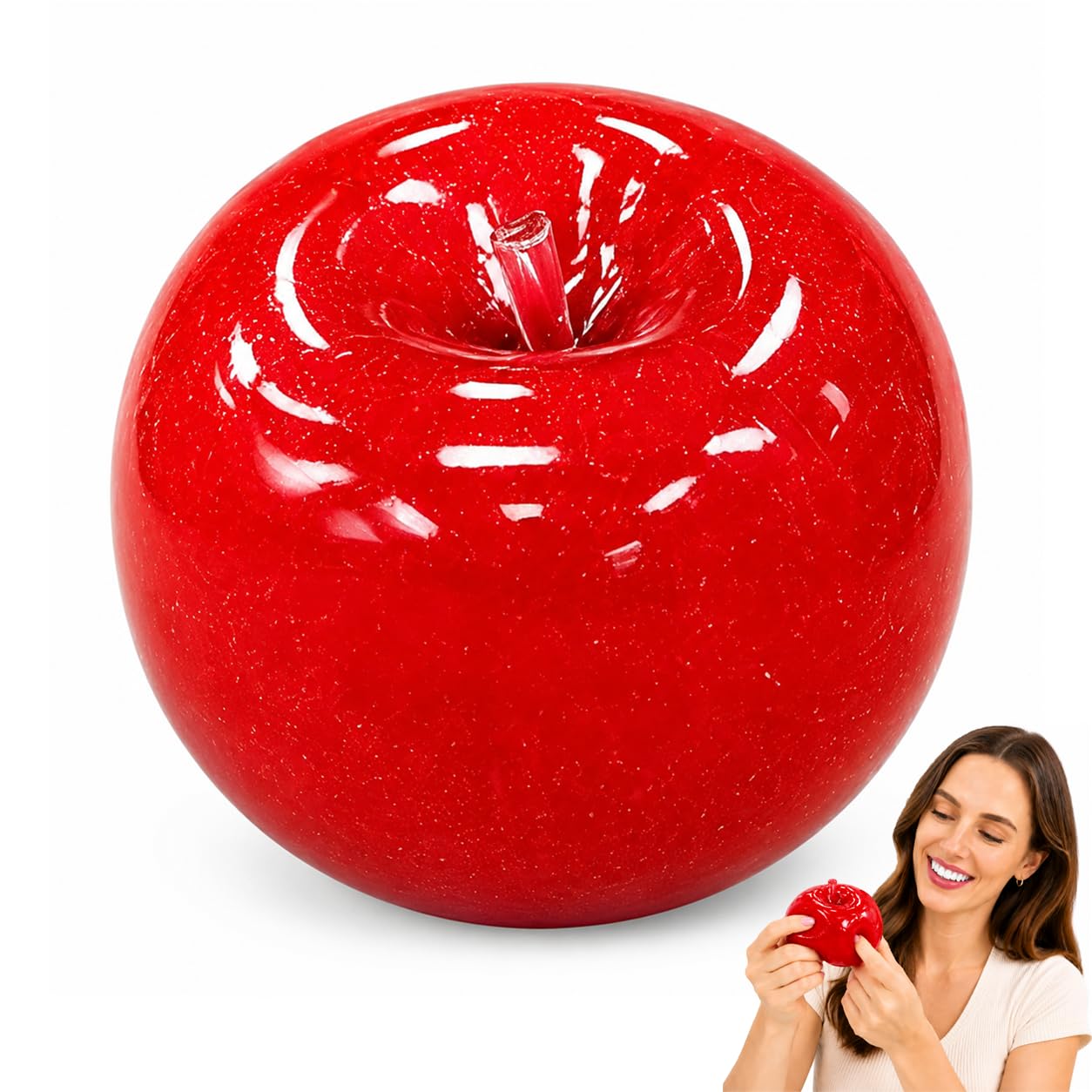 Slushy Apple Squishy Toy, Realistic Red Apple Squishy, Soft Squeeze Sensory Toy for Desk and Office, Novelty Fidget Gift for Teens and Adults
