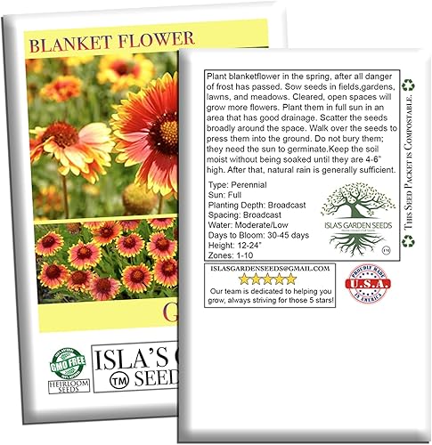 Miniatura 5 de Blanketflower Gaillardia Seeds (Gaillardia aristata) - Más de 500 semillas de reliquia sin OMG de Isla's Garden Seeds, flores silvestres perennes