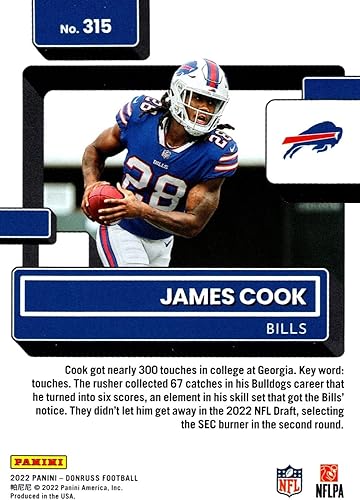 Miniatura 7 de Buffalo Bills 2022 Donruss Factory Sealed Team Set with a Rated Rookie Card of James Cook #315 and Khalil Shakir plus 2 other Rookies
