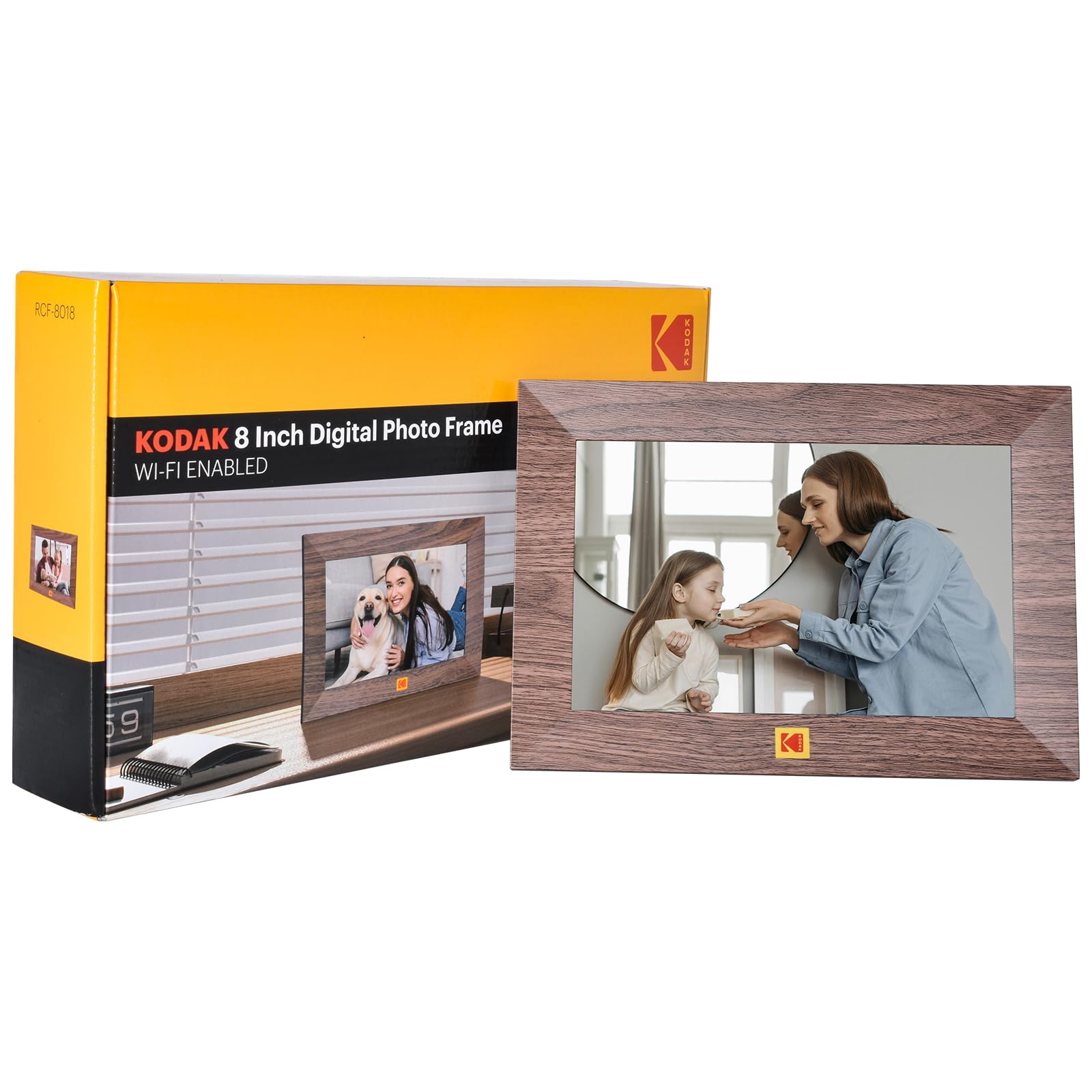 KODAK Marco de fotos digital WiFi de 8 pulgadas, marco de fotos digital de visualización táctil IPS HD de 1280 x 800 con almacenamiento de 32 GB, fácil configuración para compartir fotos o videos al