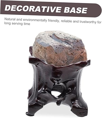 Miniatura 6 de Operitacx Base de bola de cristal de madera de cordero, decoración Woodsy, soporte de cristal para escritorio, soporte de esfera de Feng Shui,