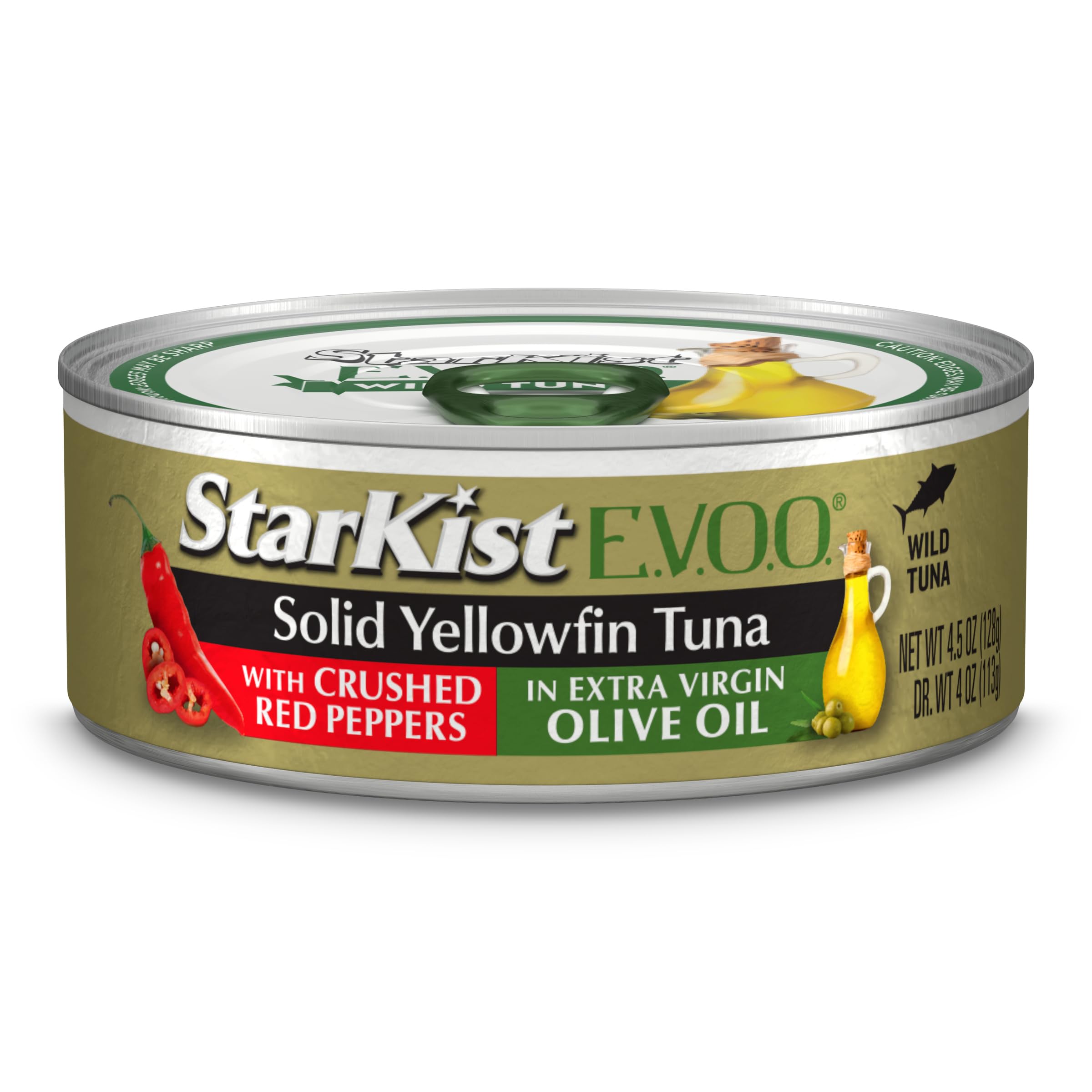 StarKist E.V.O.O. Solid Yellowfin Tuna with Crushed Red Peppers and Extra Virgin Olive Oil, 4.5 oz Can