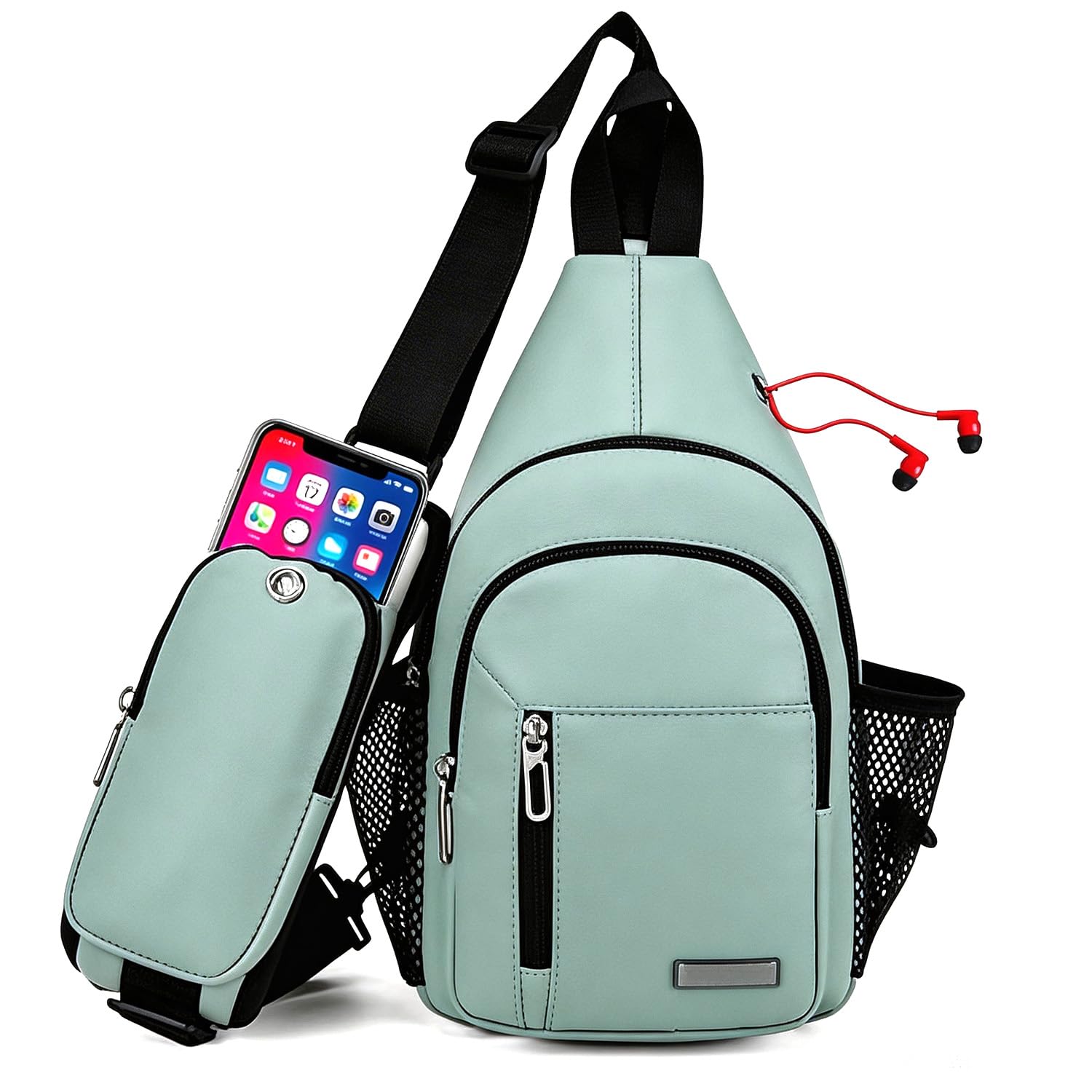 JENAGREEN Sling Backpack Crossbody Sling Bag for Women Men, Multipurpose Travel Hiking Adjustable Chest Bag Casual Daypack