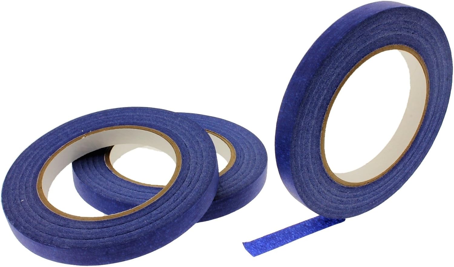 3pk 1/2" in x 60 yd Blue Painters Tape Medium High Tack Sticky Paper Masking Tape Edging Small Projects Fine Trim Detailing Multi Surface Clean Release 21 Day Easy Removal No Residue 12MM .5 inch