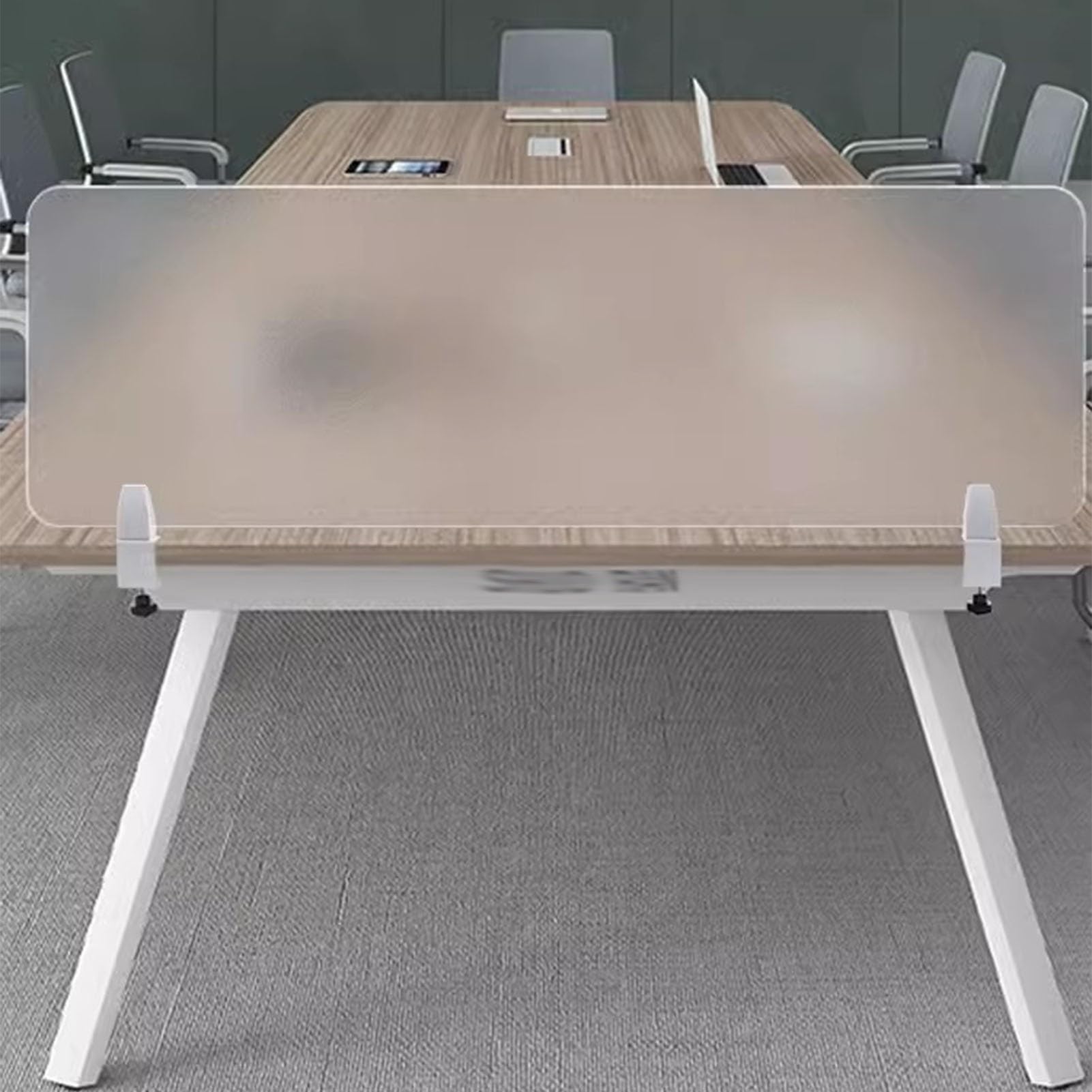 Pannello divisorio da scrivania in acrilico per la privacy, per la reception dell'ufficio, finitura opaca autoportante migliora la concentrazione e il comfort, soluzione ideale per lo spazio di lavoro