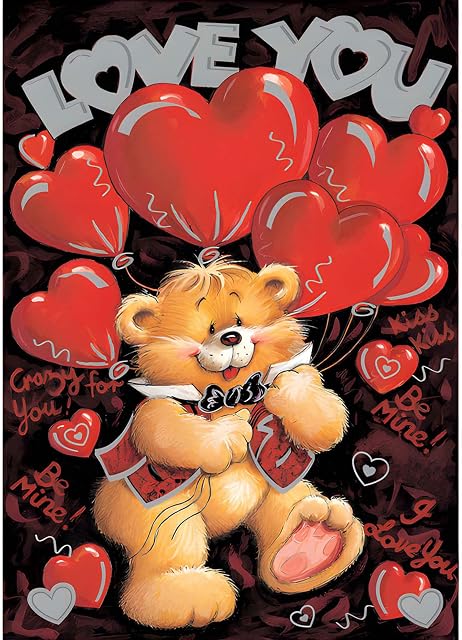 DAERLE Diamond Painting Kits for Adults, Full Diamond Painting Bear, DIY Diamond Painting, Diamond Art Love Diamond Painting Kit Bear Diamond Art Kits Adults for Home Wall Decor 30x40cm