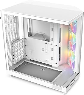 NZXT H6 Flow RGB | CC-H61FW-R1 | Compacte Dual-Chamber Mid-Tower Airflow kast | Inclusief 3 x 120mm RGB ventilatoren | Pan...