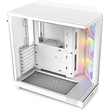 NZXT H6 Flow RGB Mid-Tower Airflow Case with 3 RGB Fans, Panoramic Glass Panels, and Cable Management - White