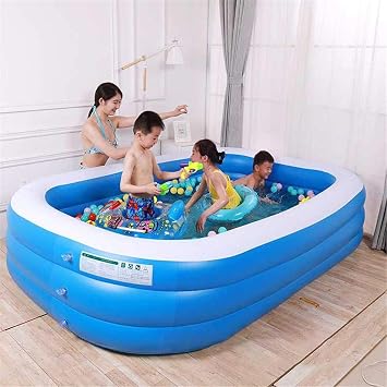 Swimming Pool Extra Large PVC Thickening Inflatable Kiddie Pool Interaction Summer Water Party Lounge Pool for Kids Adult Swimming Pool Garden, Backyard, Outdoor, 210X150X65CM