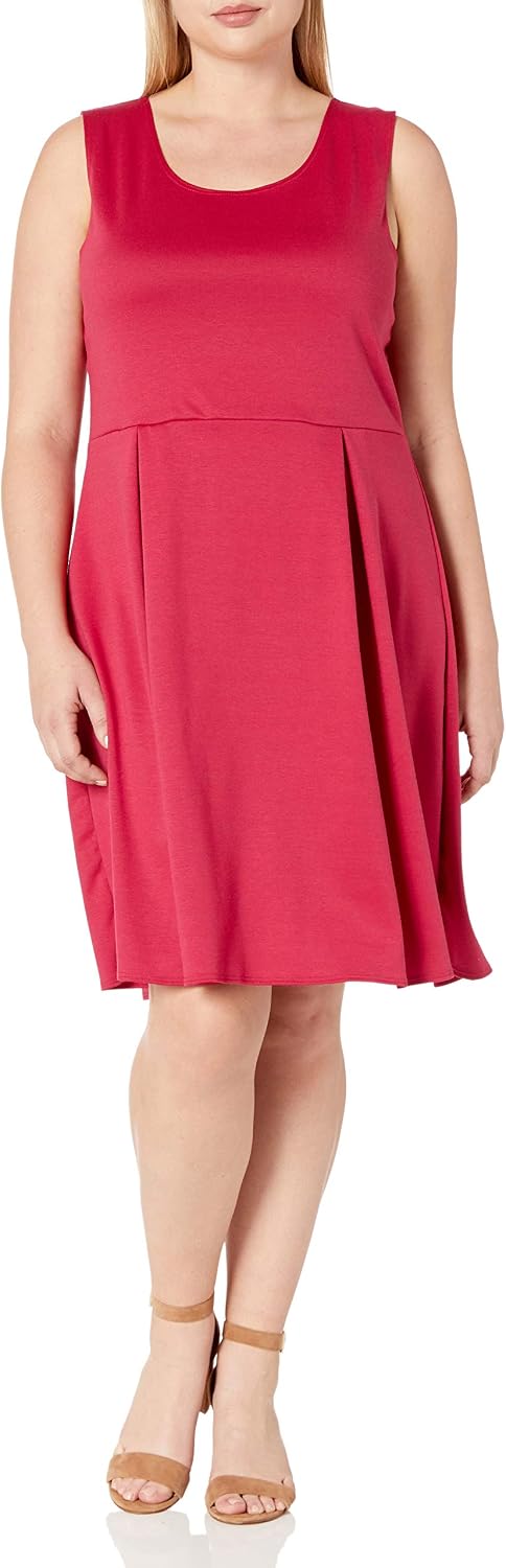 Star Vixen Women's Plus-Size Sleeveless Box-Pleat Dress