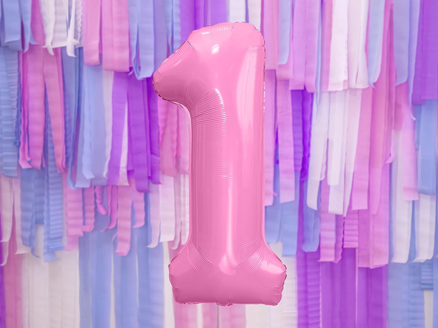 Premium Giant XXL Foil Balloon Number"1" - Pastel Pink, 86 cm (34"), Large - Image 3