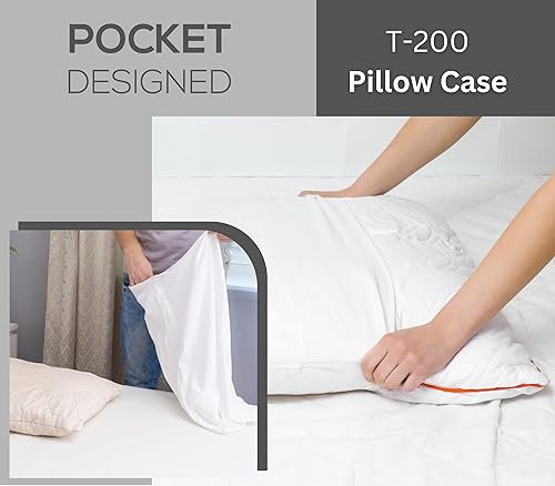 Miniatura 6 de GOLD TEXTILES Paquete de fundas de almohada de polialgodón, color blanco T-200, multiusos, ideal para uso en hoteles, hospitales, proyectos