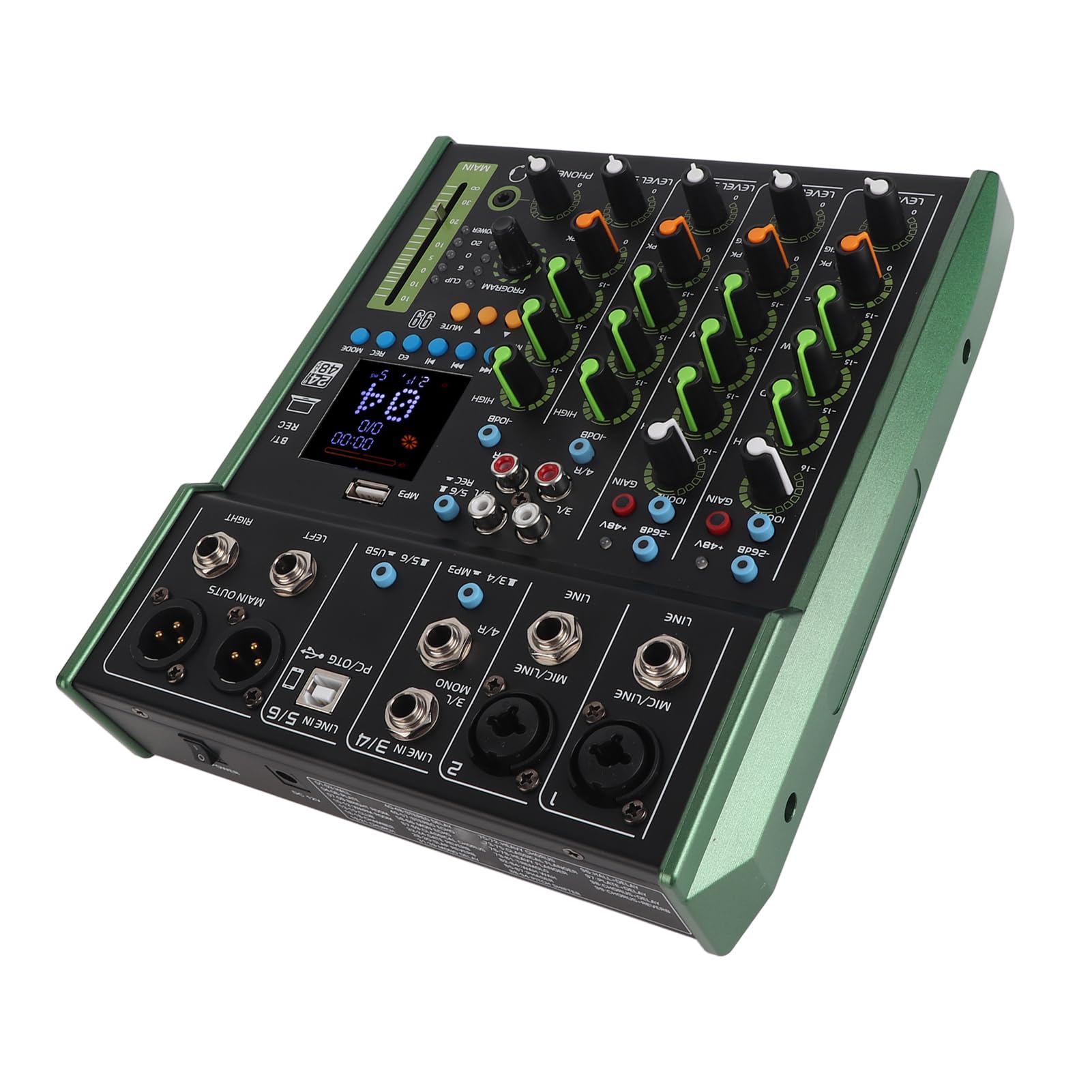 Airshi Mixer per Scheda Stereo 100-240 V Mixer Digitale a 6 con Modulo per Palco