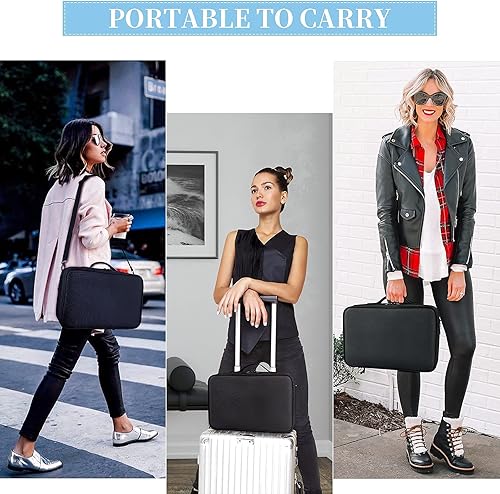 Vista 2 de JOURMON Estuche de maquillaje de viaje, Negro