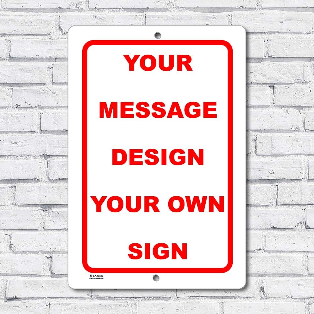 Personalized custom White 007 Aluminum Metal Sign With Your Name! (12x18 White w/Red, Vertical)