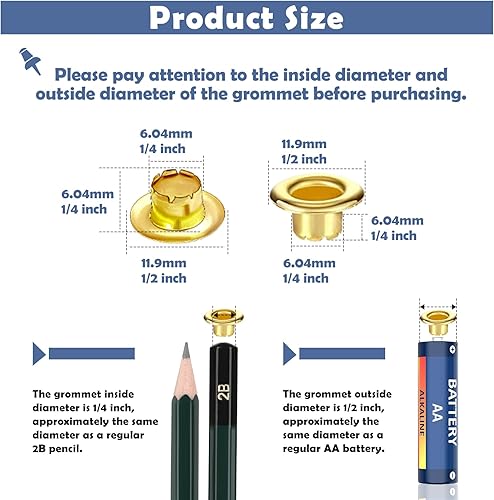 Miniatura 2 de PAXCOO - Kit de herramientas de ojales con alicates de ojales, kit de ojales de tela de 14 pulgadas con ojales de tela, arandelas y perforadores,