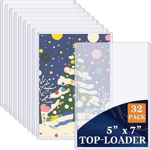 Vmiapxo Paquete de 32 fundas para tarjetas, fundas de fotos de 5 x 7 pulgadas, f