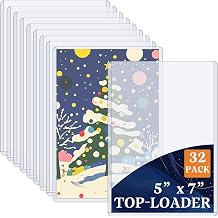 Vmiapxo 32 Pack 5" x 7" Hard Plastic Card Sleeves, Clear Rigid Protectors | Waterproof, Thick Card Holders, Double-sided Display, for Trading Cards, Sports Baseball Cards, Postcards, Photos, Pictures