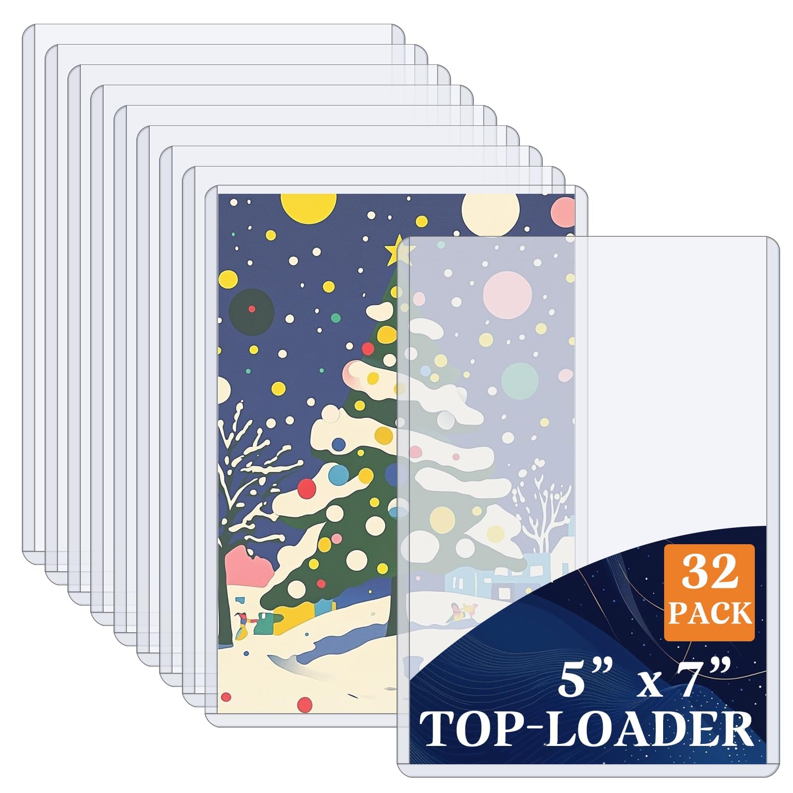 Vmiapxo 32 Pack Toploaders for Cards, 5X7 Photo Sleeves, Rigid Hard Plastic Card Sleeve-Waterproof Photo Holders, Postcard, Trading, Baseball Cards