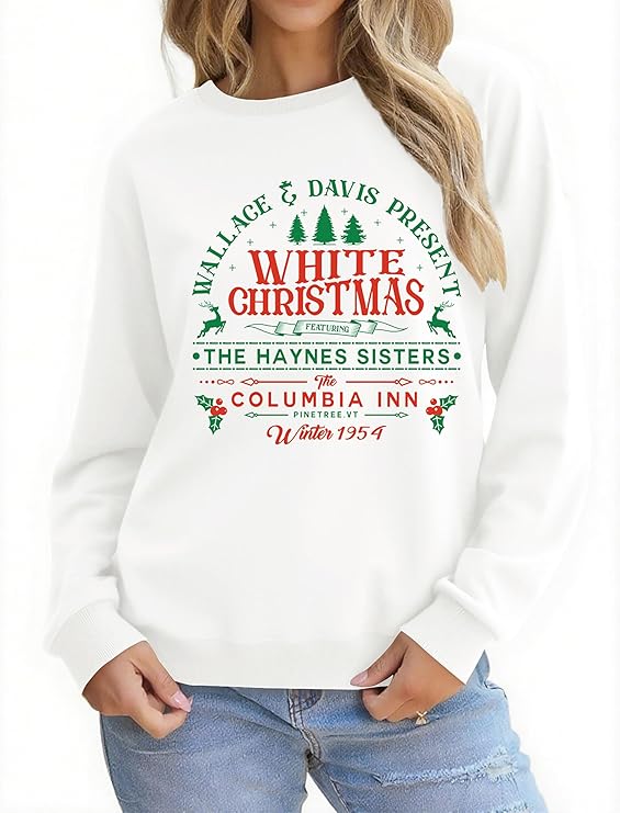 Christmas Sweatshirts for Women Funny Christmas Tree Xmas Cute Graphic Long Sleeve Shirt