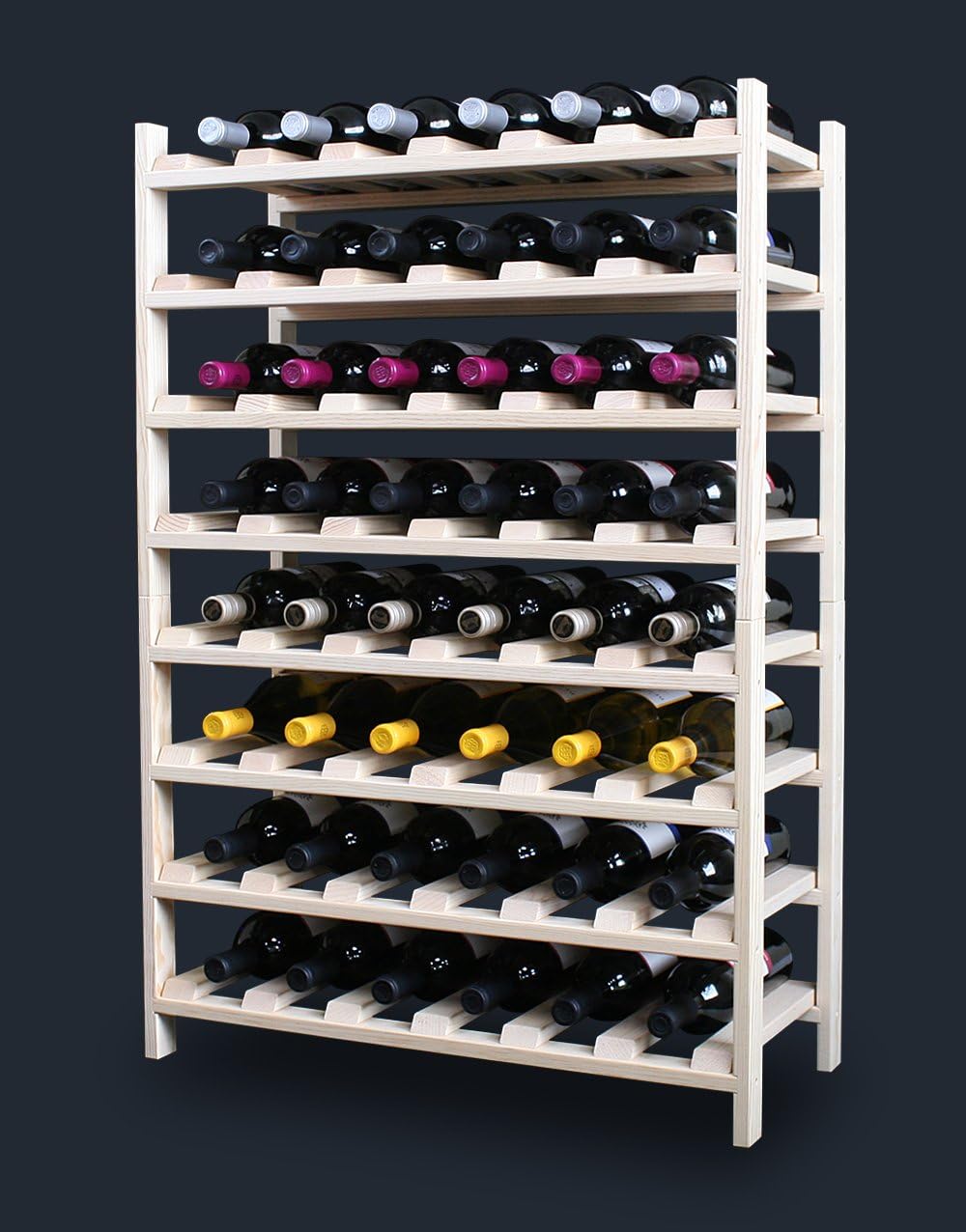 Creekside 48 Bottle Modular Wine Shelves (Pine) by Creekside - Exclusive 12-inch deep design, bottle necks don't stick out! Quality, high grade pine., 12", Pine