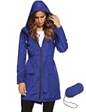 Women Waterproof Lightweight Rain Jacket Active Outdoor Hooded Raincoat