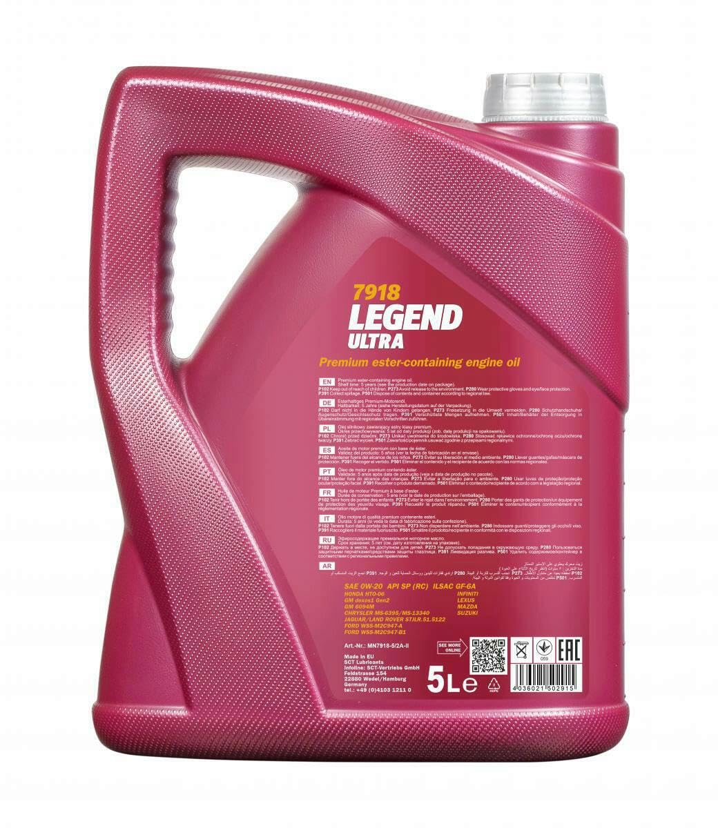 3x 5L Mannol Legend Ultra 0W-20 Motoröl passend für API SP (RC) ILSAC GF-6A