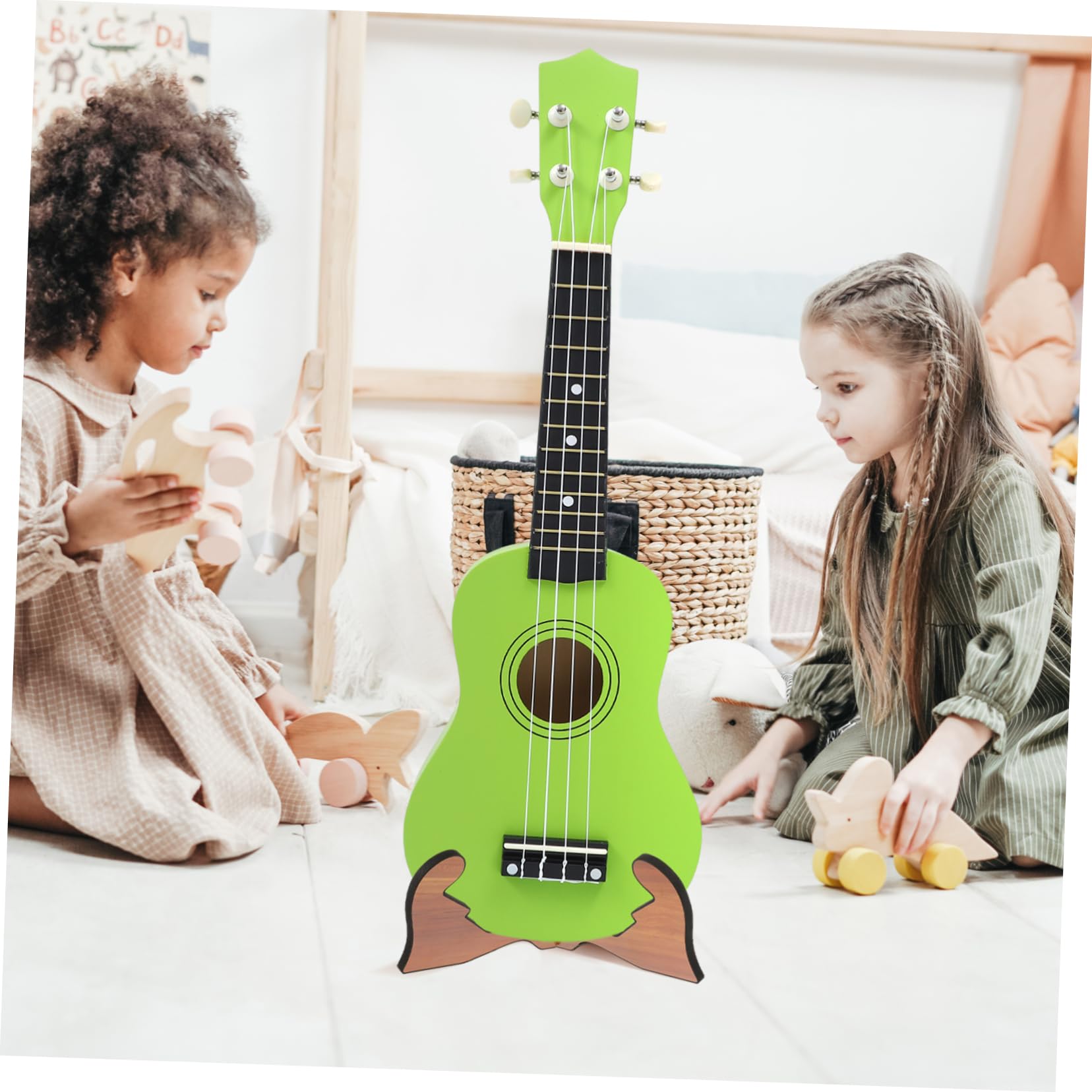 BESPORTBLE Supporto per Chitarra e Ukulele in Legno Reggistrumenti Stabile per Casa e Negozio Design Attraente