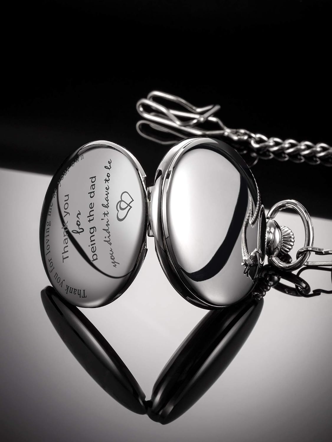 Tatuo Dad Presents Pocket Watch for Father in Law, Stepdad Thank You for Loving Me as Your Own Quartz Pocket Watch for Father