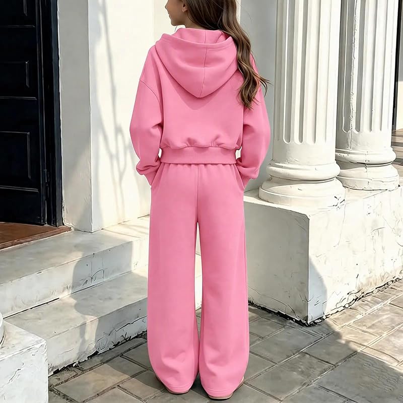 YMADREIG Girls 2 Piece Sweatsuit Zip Up – product photo 4 of 6
