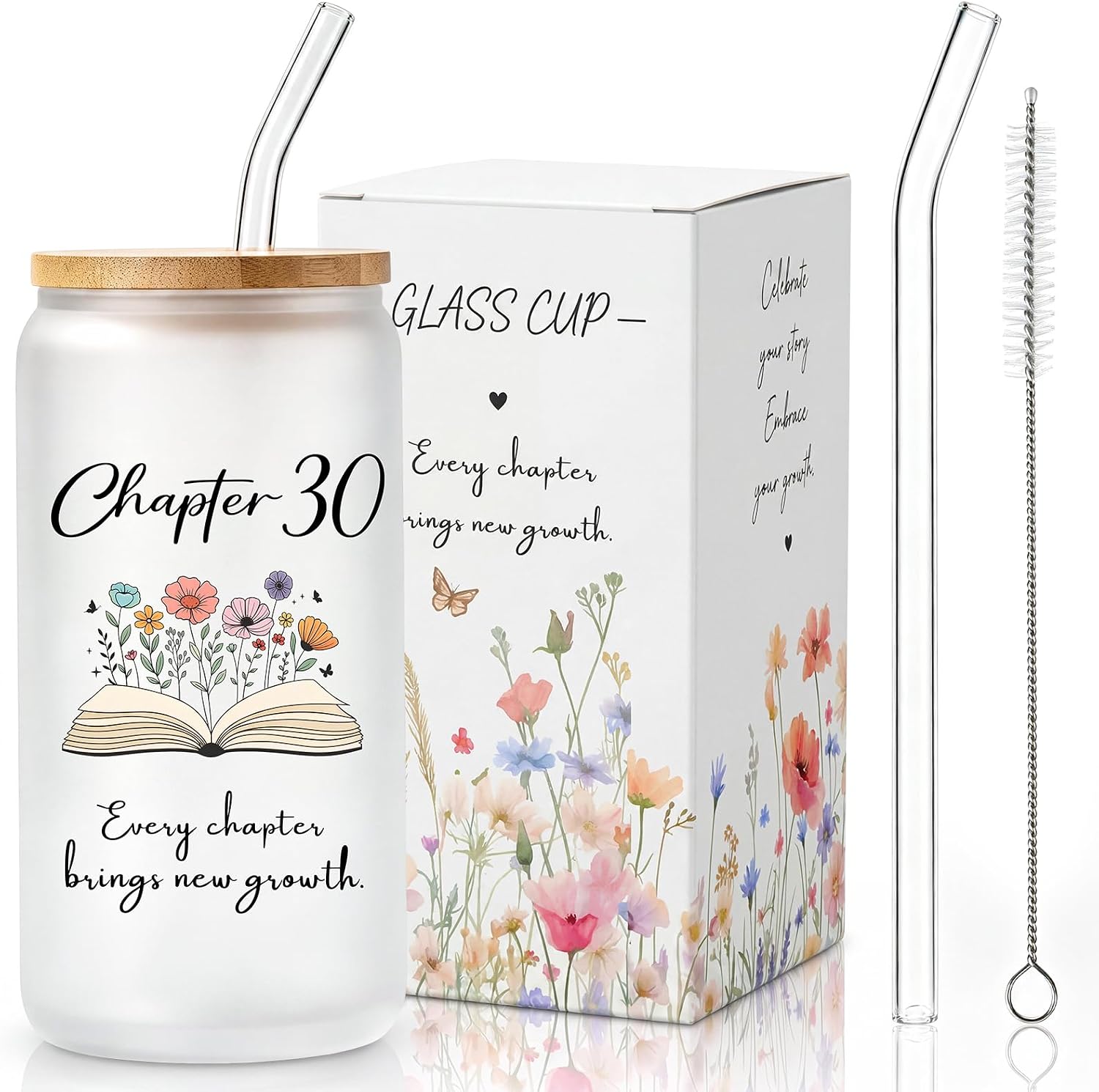Chapter 21 Glass Cup, 21st Birthday Gifts for Women Her, Cute Birthday Gifts for 21 Year Old Female Friend Daughter Girl 2005, Happy 21st Bday Present Idea, 16oz Tumbler with Lids and Straw