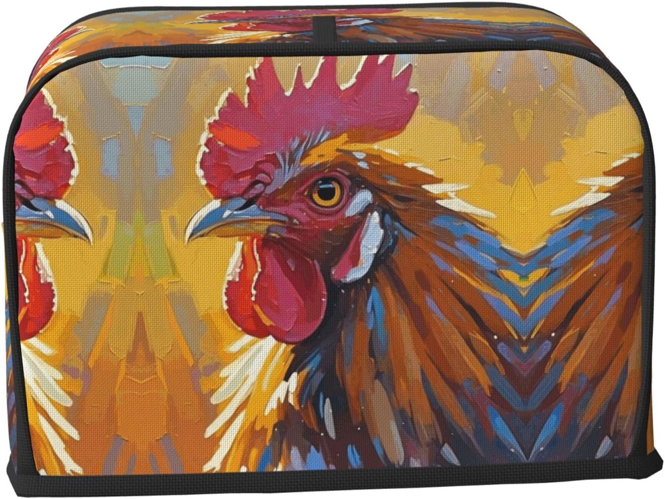 cock Toaster Cover 2 Slice, Waterproof Bread Machine Covers with Pockets Universal Size Kitchen Small Appliance Cover with Handle, Dust and Fingerprint Protection