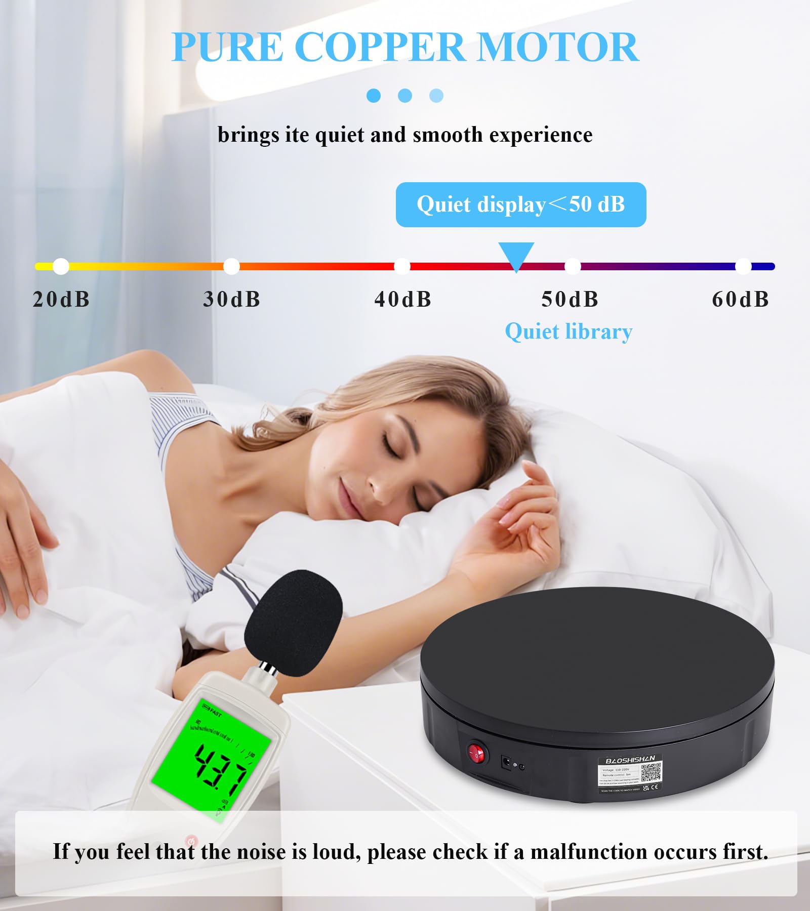 BAOSHISHAN Base Giratoria Eléctrica Plataforma Rotatoria 360° Soporte