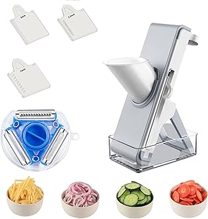 TIKBABA slicer Safe Mandoline Vegetable Cutter Veggie Dicer,Slicer for Julience French Fry and Potato,Get Storage Box with...