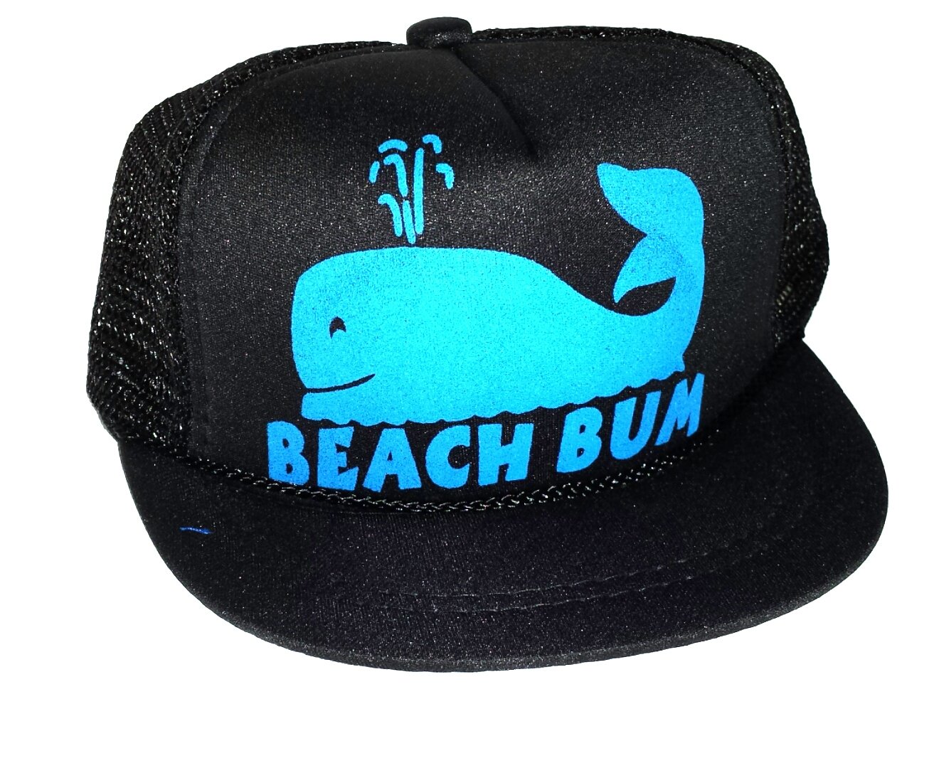 Baby Infant Newborn Whale Beach Bum Mesh Trucker Hat Cap Snapback Black