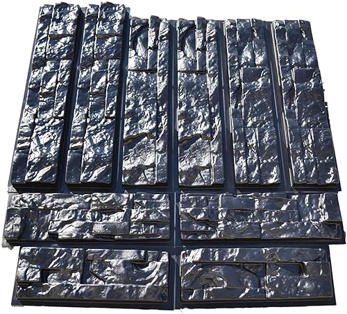 Miniatura 6 de Moldes de hormigón DIY Juego de 10 moldes de plástico para pared de yeso de hormigón, piedra de cemento apilado, molde de paredes de piedra apiladas