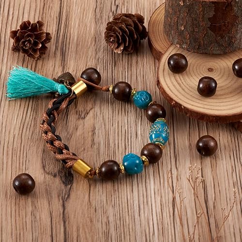 Miniatura 3 de Cheriswelry 200 cuentas redondas de agujero grande de madera natural marrón coco de 0.472 pulgadas (0.472 in), cuentas espaciadoras de bolas para