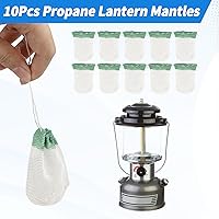 Vista 4 de 10-Pack Propane Lantern Mantles with Glass Globe: U-Shape & Standard Replacement Parts for Camping Lanterns. Clear Lantern Globe Compatible with