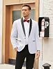 COOFANDY Chaqueta de Esmoquin para Hombre, Un Botón, Traje Blazer para Boda Cena Fiesta, Certificado Global Recycled Standard ISCC PLUS 4