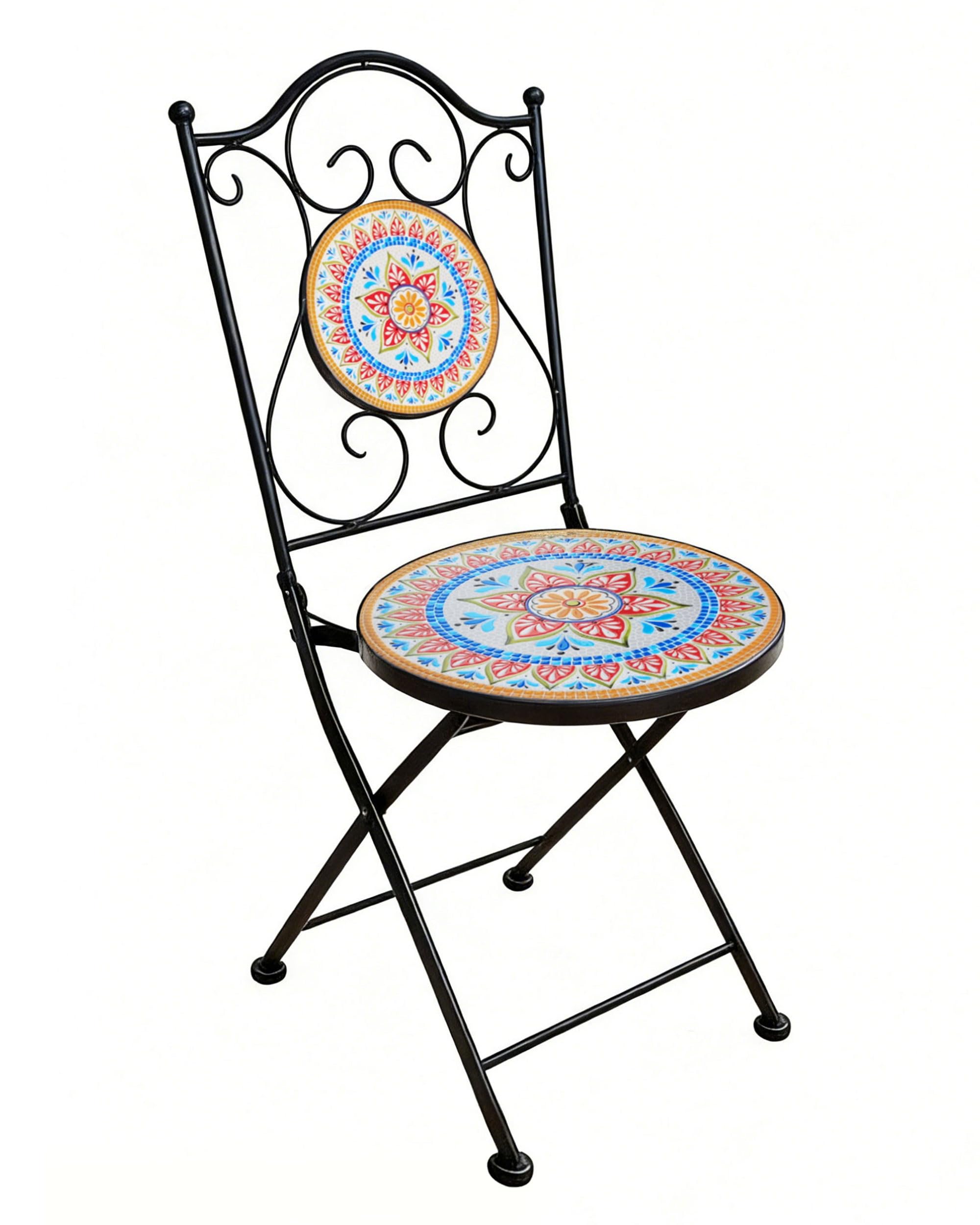 Chaise de Jardin,Chaise Bistrot Exterieur,Chaises Pliante en Mosaïque pour Balcon,Terrasse,Jardin