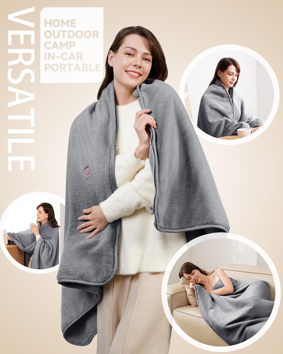 Cordless Heated Blanket – Portable Battery Operated Throw with Rechargeable Pack, Far Infrared Heat for Home, Office, Travel, Camping - Image 7