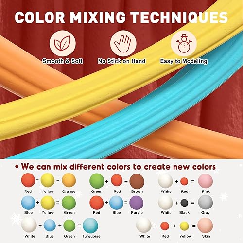 Miniatura 5 de Kit de arcilla seca al aire para niños, kit de fabricación de muñeco de nieve, crea tu propia arcilla que pueda correr, segura y no tóxica, kit de