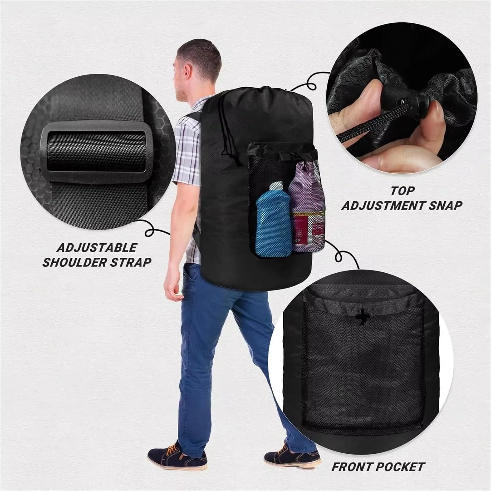 Wäschesack, Wäscherucksack mit Schultergurten Für Zuhause, Reisen, Camping