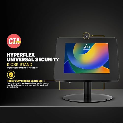 Miniatura 2 de Soporte de punto de venta al por menor para iPad de alta calidad, soporte para quiosco de tableta CTA con rotación de 360 grados y bloqueo para