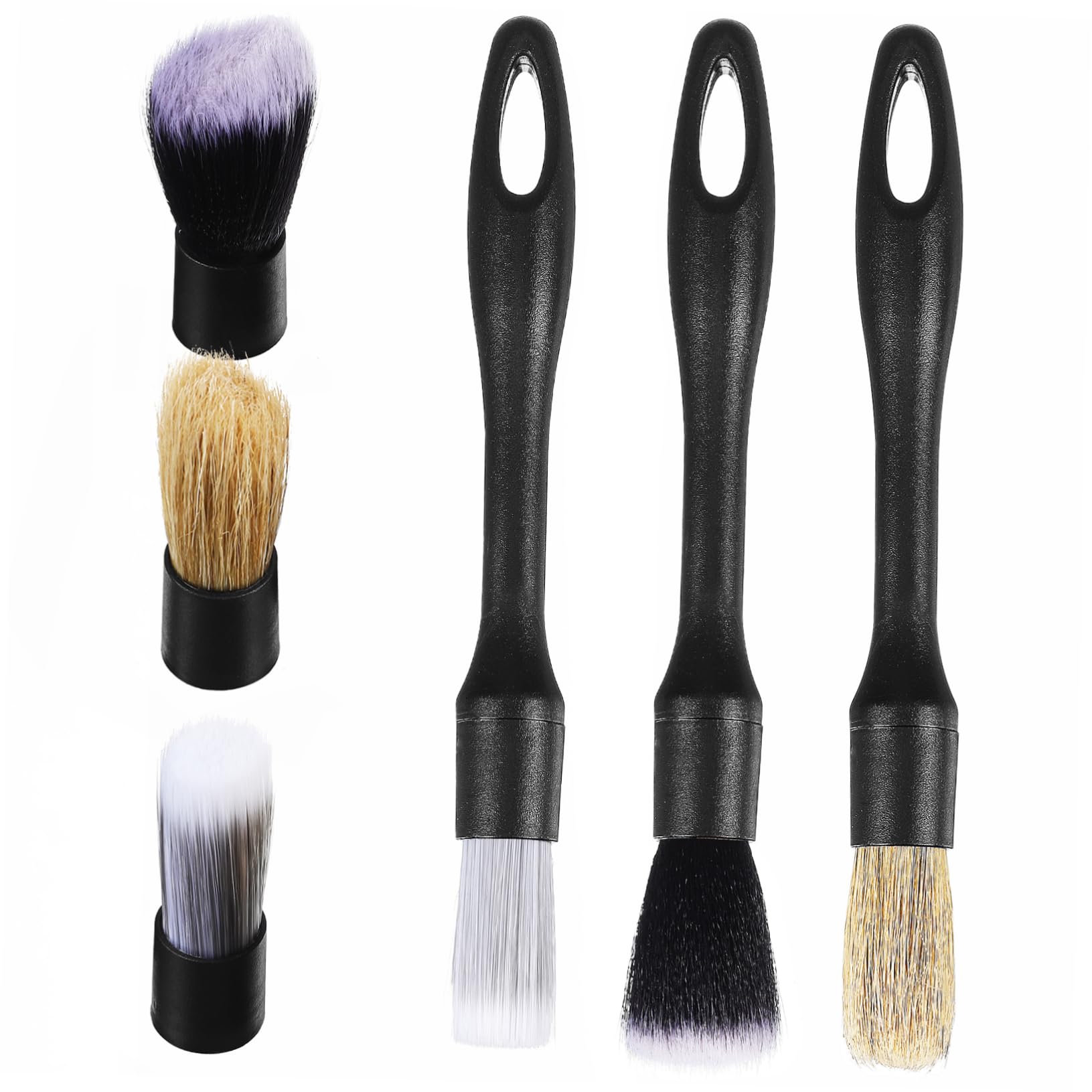Ciieeo 1 Set Auto Detailing Brush Kit Interior Detailing Set with Replacement Brush Heads for Efficient Car Cleaning Ergonomic Handle for Comfortable Grip Present for Car Owners