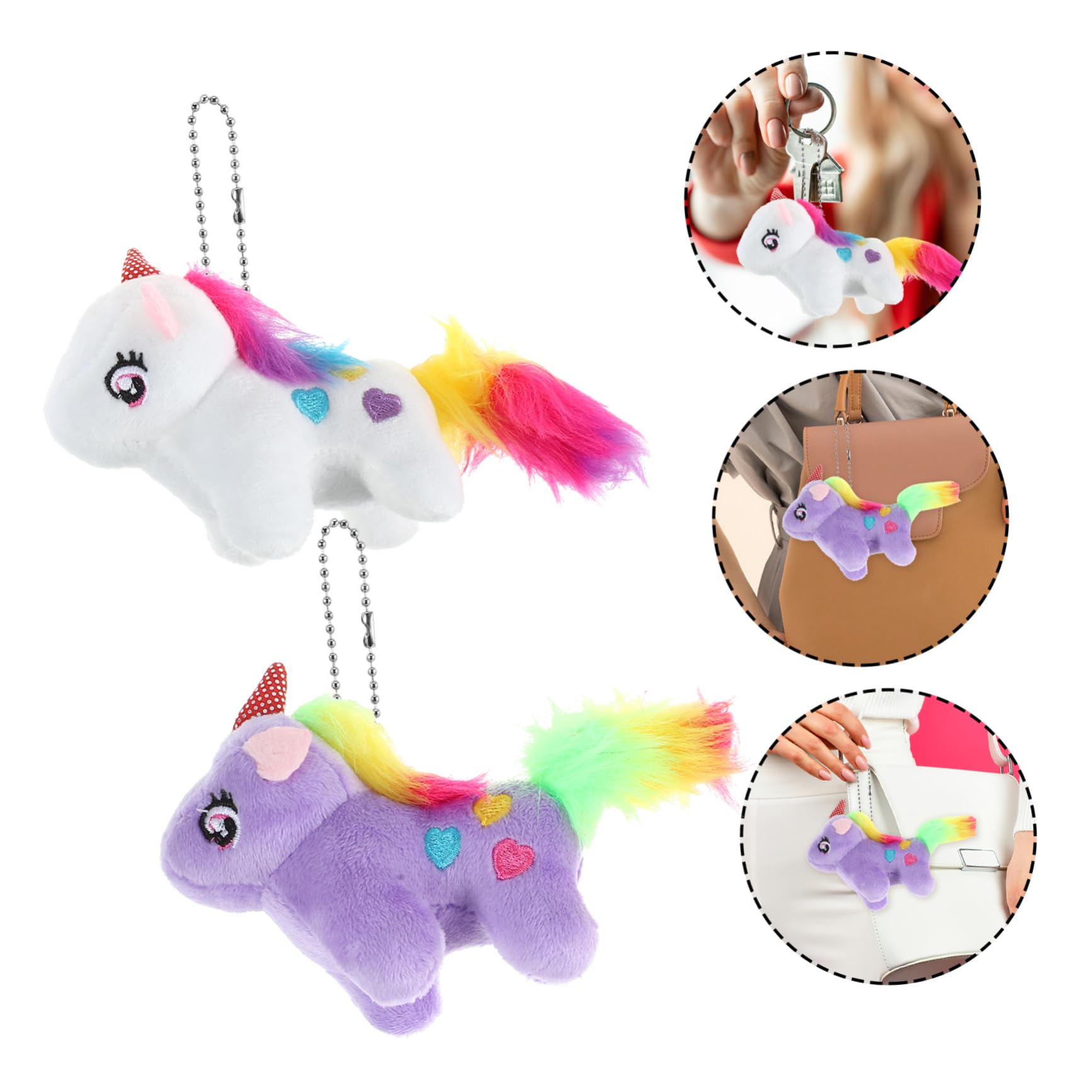 Garneck 20pezzi Portachiavi Unicorno Peluche Decorazione Per Chiavi Accessori Da Viaggio e Regalini Per Compleanni e Feste Idea Adatta Per Ragazza e Adolescenti