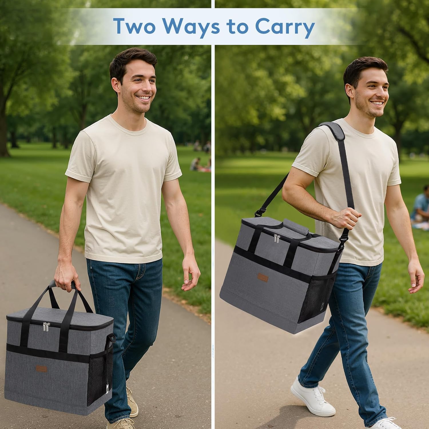 Lifewit Cooler Bag 30/50/60 Cans Collapsible and Insulated Large Lunch Bag Leakproof Soft Cooler Portable Tote for Camping/BBQ/Family Outdoor Activities - Image 5