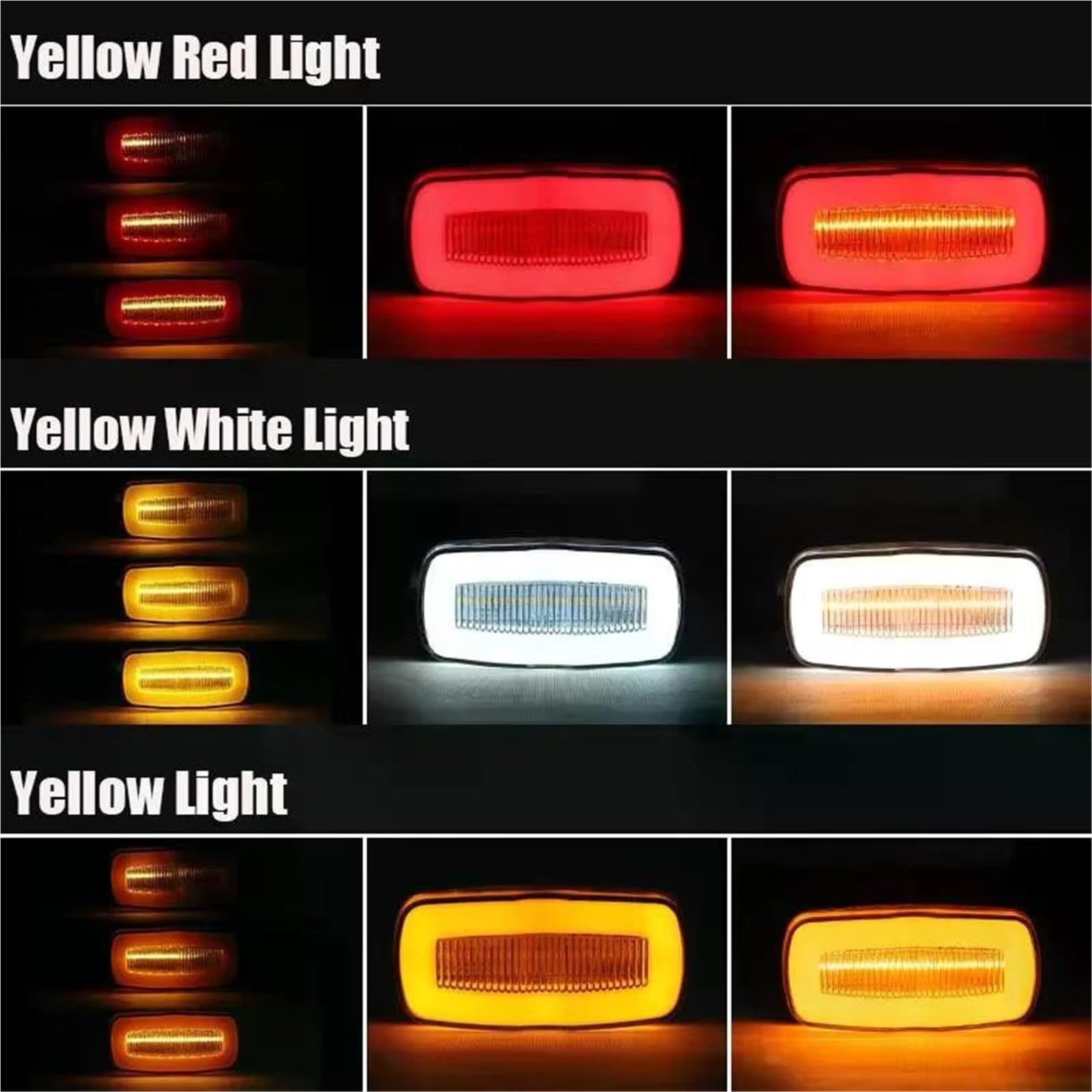 Indicatore di Direzione Indicatori Posizione Laterali A LED Rimorchio Camion Direzione Freno Lampada Coda Avvertimento Posteriore 12V 24V Per Trattore Indicatori di Direzione(10pcs Yellow Red)